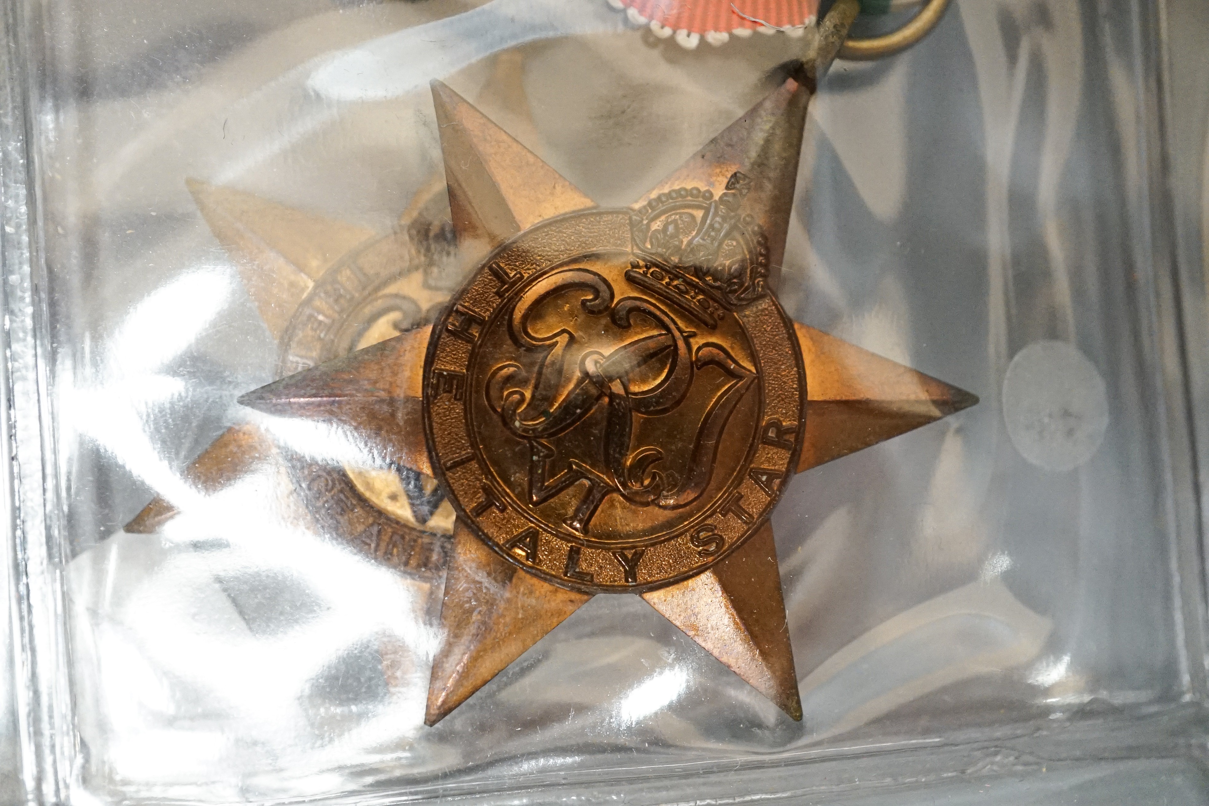 Fifteen unnamed WW2 medals to include Aircrew Europe star, 1939-1945 star (two), the Africa star, the Pacific, the Burma star, The Italy star (two), the Defence medal (two), France and Germany star, Canadian silver Defen